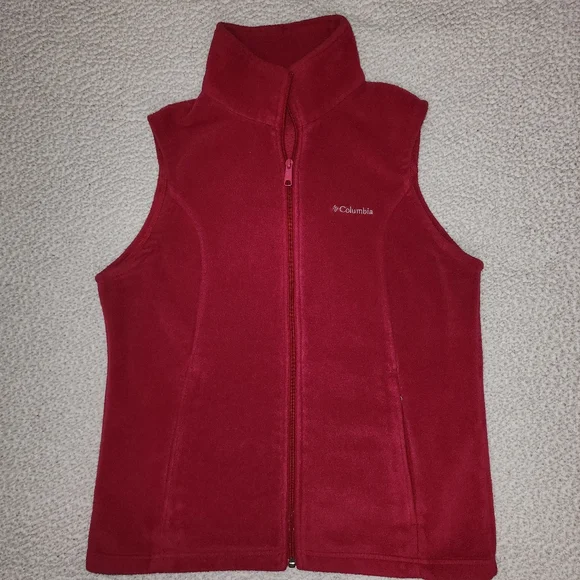 Columbia Red Fleece Vest Jacket - Picture 11 of 11